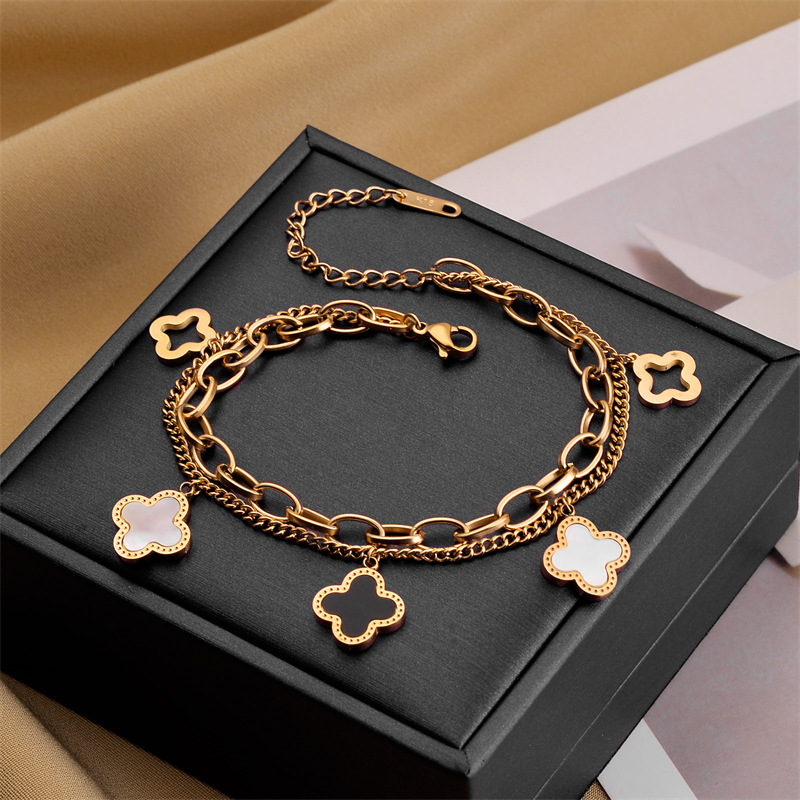 Corea del Sur Dongdaemun moda pulsera de acero de titanio nicho mujer diseño de acero inoxidable sensación de alta calidad joyas de pulsera transfronteriza universal