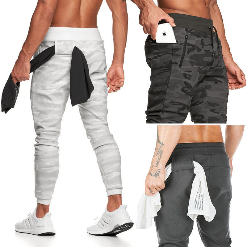 Men's Casual Sports Pants Autumn New Outdoor Jogging Pants Pocket with Zipper American Style Training Cropped Pants