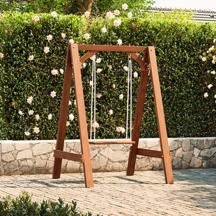 Outdoor Courtyard Trendy Anti-Corrosion Wood Swing Small Courtyard Solid Wood Indoor Balcony Children's Small Apartment Home Leisure Single Person
