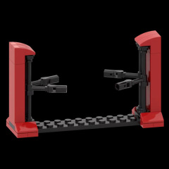 8グリッド駐車場ディスプレイガレージシーン組み立てビルディングブロックおもちゃMOC-127308-127237-127570