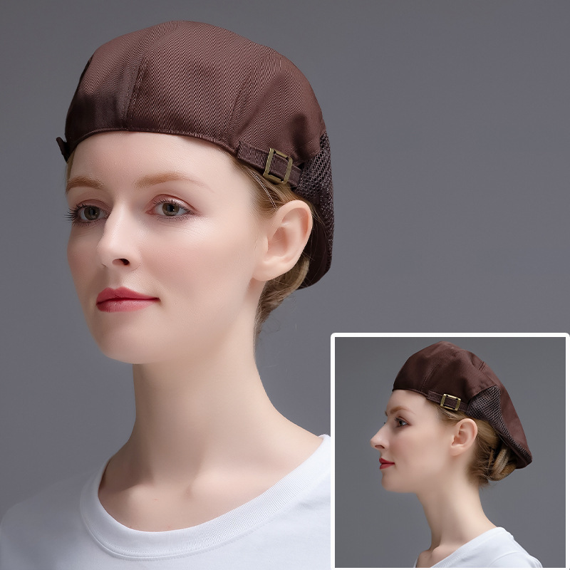 Nueva boina de vaqueros sombrero de cocinero camarero sombrero de trabajo sombrero de frente sombrero de boina de restauración mujer bordado personalizado