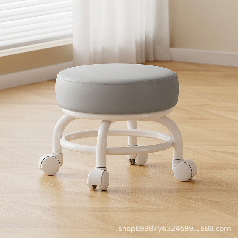 Rueda universal taburete pequeño polea doméstica taburete redondo para cambiar zapatos limpiador taburete bajo con artefactos mágicos para niños pequeños taburetes silenciosos
