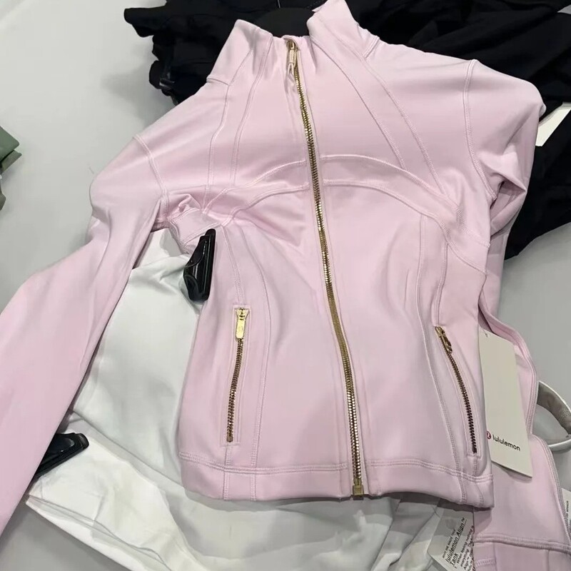 Lulu Yarn Vibration New Style Stand-Up Collar Yoga Wear, Breathable, Waist-Slimming, High-Elastic Sports Fitness Jacket