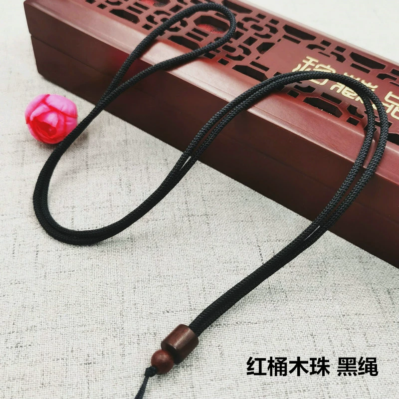 Necklace cord, pendant, emerald woven strap wax agate, sweater