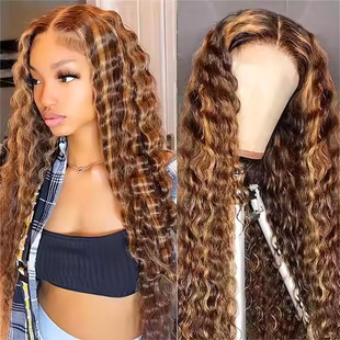 Front Lace Wig Cross-Border Human Hair Wig Full Head Wig 4/27 Humanhair Wig Deep Roll