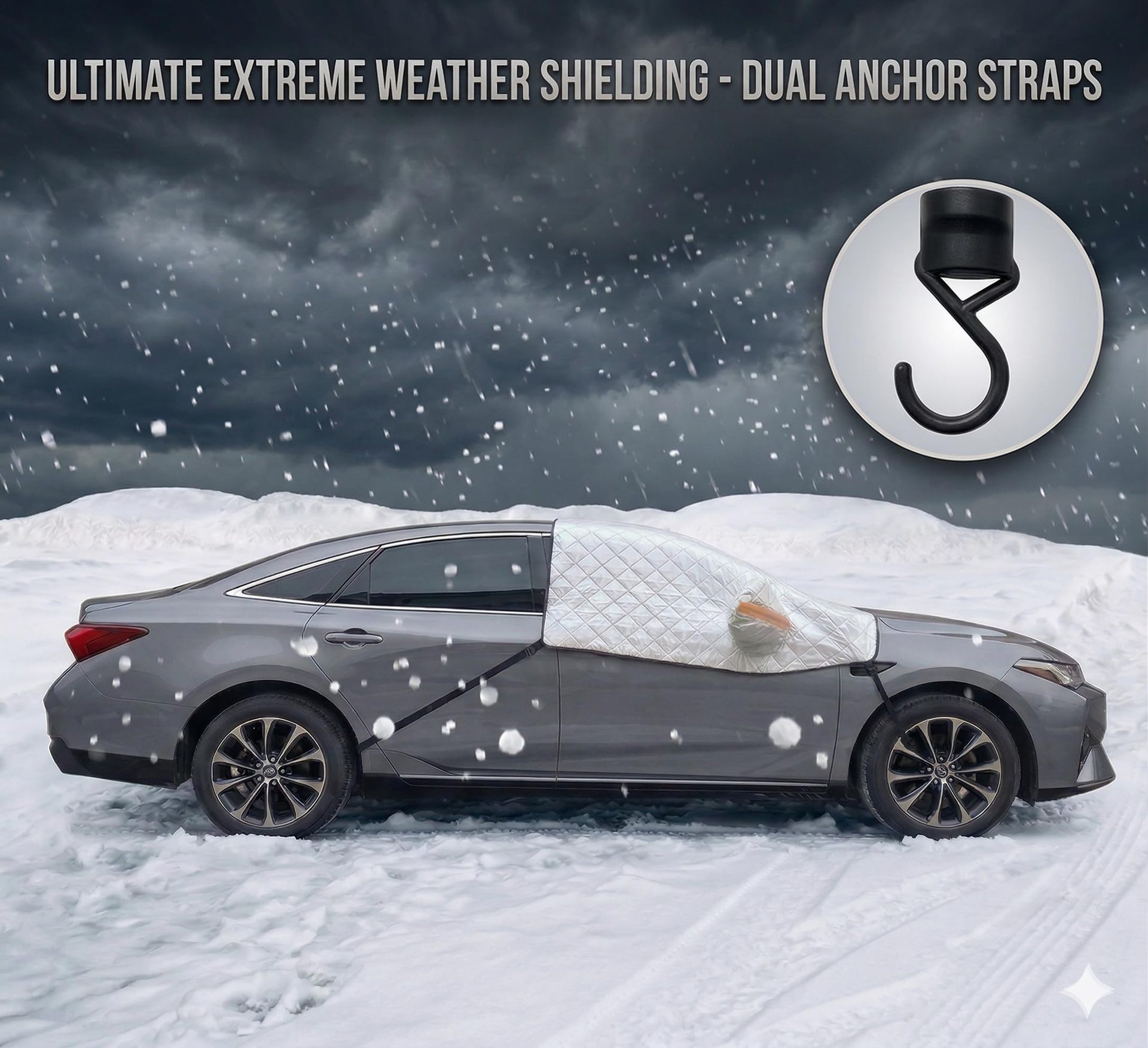 Winter Snow Cover, New Model Front Cover, Thickened Heat Insulation, Anti-Snow, Anti-Freeze, Anti-Rain, Car Sunshade, Car Snow Cover