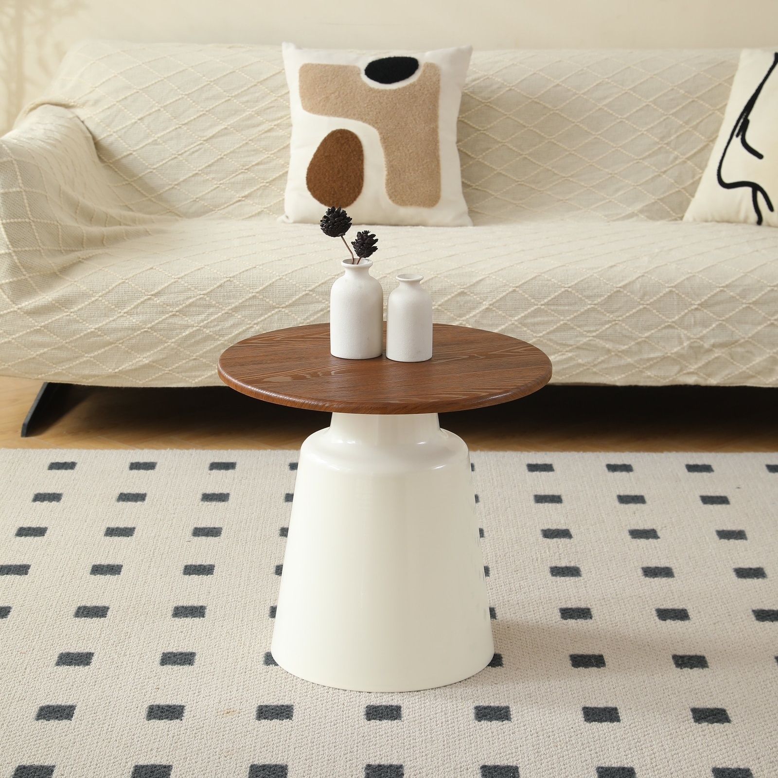 Cream viento nórdico apartamento mesa de té sala de estar pequeña casa simple mesa de té Martini mesa de té redonda