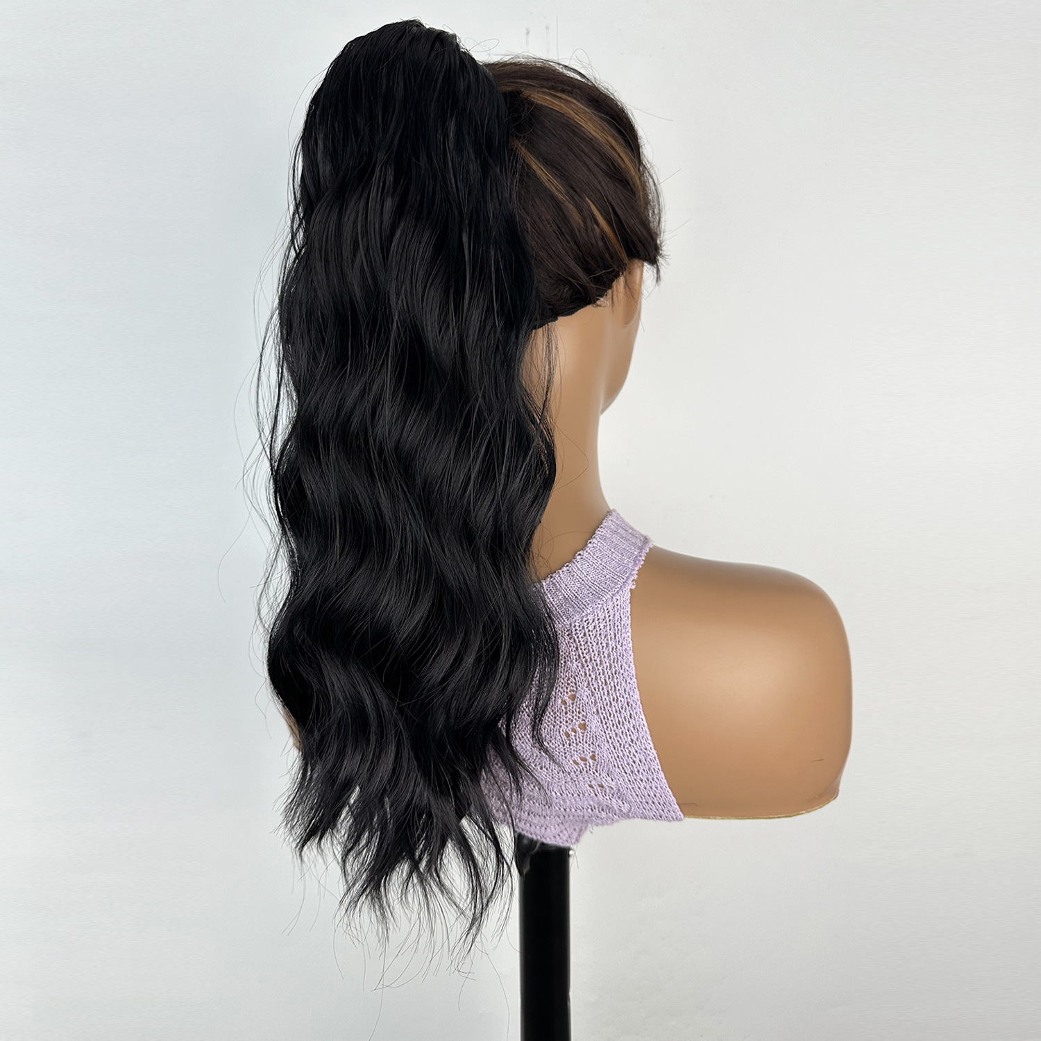 Transfronterizo europeo y americano 18 pulgadas ondulado cabello de cola de caballo natural realista agarrar clip cabello de cola de caballo flojo trenza