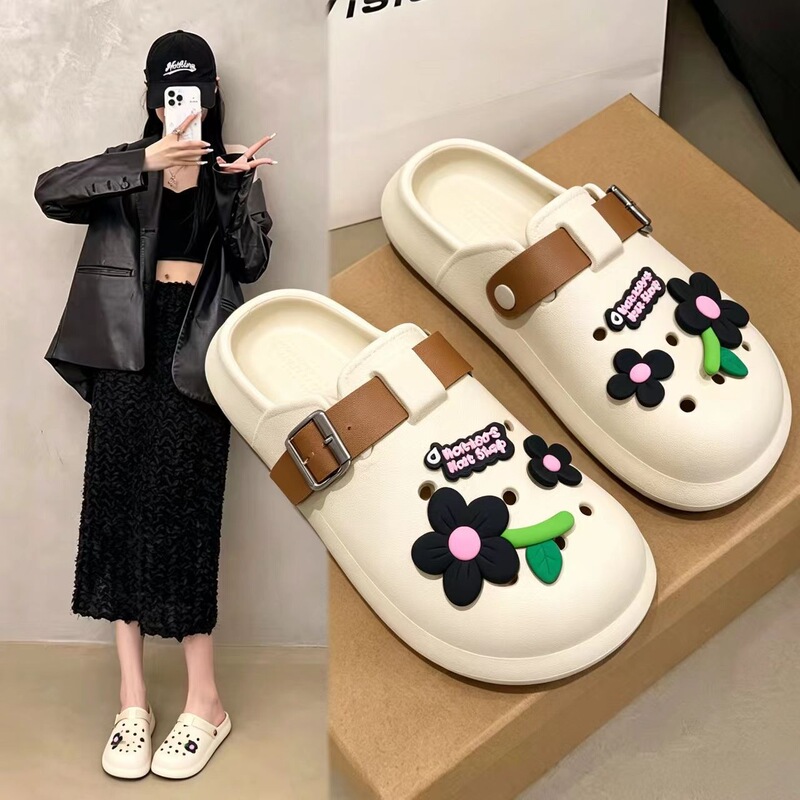 New style women's outdoor clogs, cute thick-soled dual-use cartoon summer sandals for office wear, wholesale New style women's outdoor clogs, cute thick-soled dual-use cartoon summer sandals for office wear, wholesale