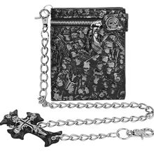 亚马逊热销钱包 哥特风朋克钱夹 死神骷髅头包 机车链条男士钱包