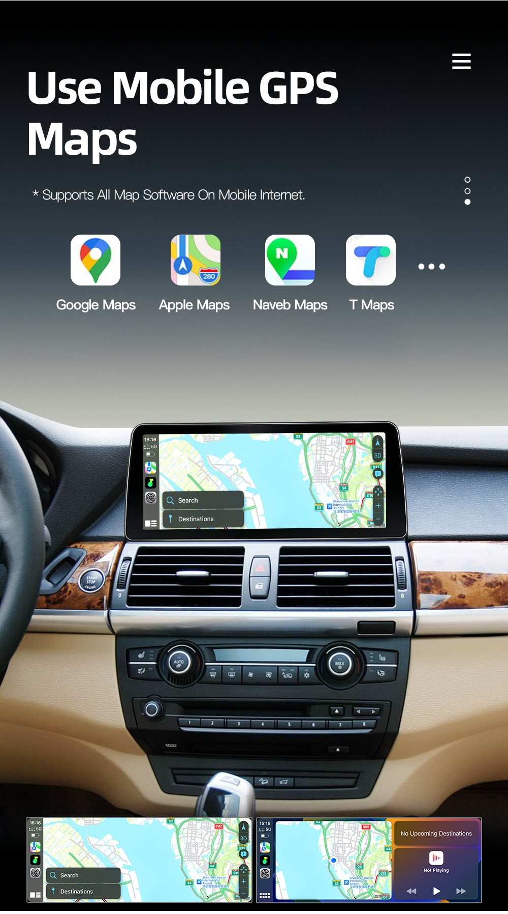 Car-Mounted Central Control Large-Screen Navigation System Suitable for Bmw X5 E70 X6 E71 Wireless Carplay Player