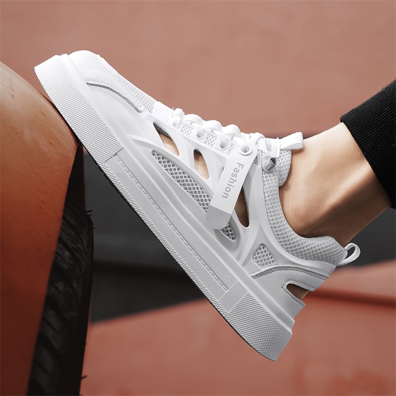 2025 sandalias para hombre malla de verano transpirable uso exterior antideslizante hueco juvenil conducción al aire libre deportes agujero de playa