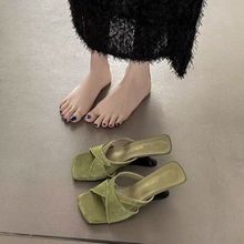 小众高级感坡跟气质凉拖鞋女仙女风露趾高跟鞋2025年夏季新款爆款