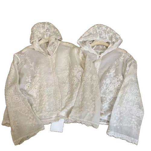 Designer Lace Embroidered Hooded Sunshirt for Women 2025 Spring Casual Stylish Loose Long-Sleeve Cardigan Top Trendy