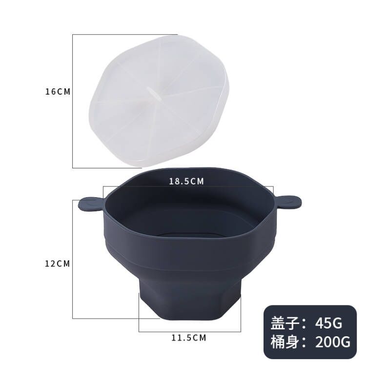 Cubo/bol para palomitas de maíz de silicona resistente al microondas y altas temperaturas, de Amazon transfronterizo, grande, con mango.