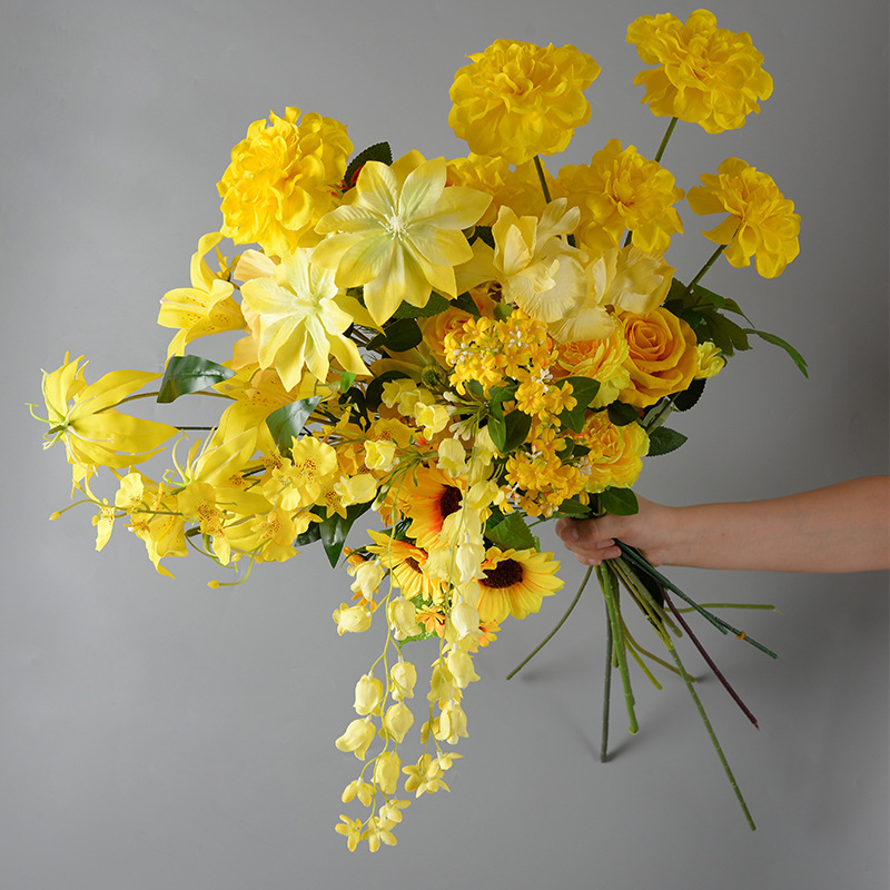 Artificial Flowers in Yellow Tones, Lemon, Orange, Dopamine, Forest Style, Wedding, Home Decor, Oil Painting Style, Fake Flowers for Sale Artificial Flowers in Yellow Tones, Lemon, Orange, Dopamine, Forest Style, Wedding, Home Decor, Oil Painting Style, Fake Flowers for Sale