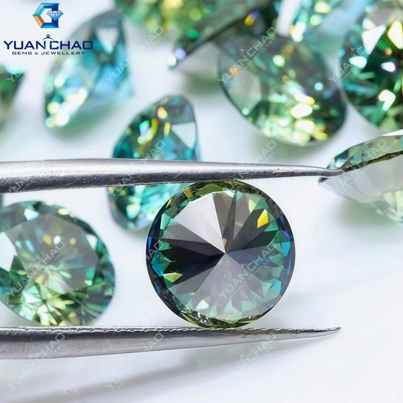 Натуральный цветной муассанит, круглый, 1-6 карат, огранка «восемь сердец и восемь стрел», свободный камень, чистота VVS, выращенный в лаборатории цветной бриллиант