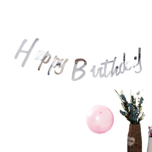Baby birthday party decoration latte art HAPPY BIRTHDAY pull-up flag one-year-old paper pull-up banner
