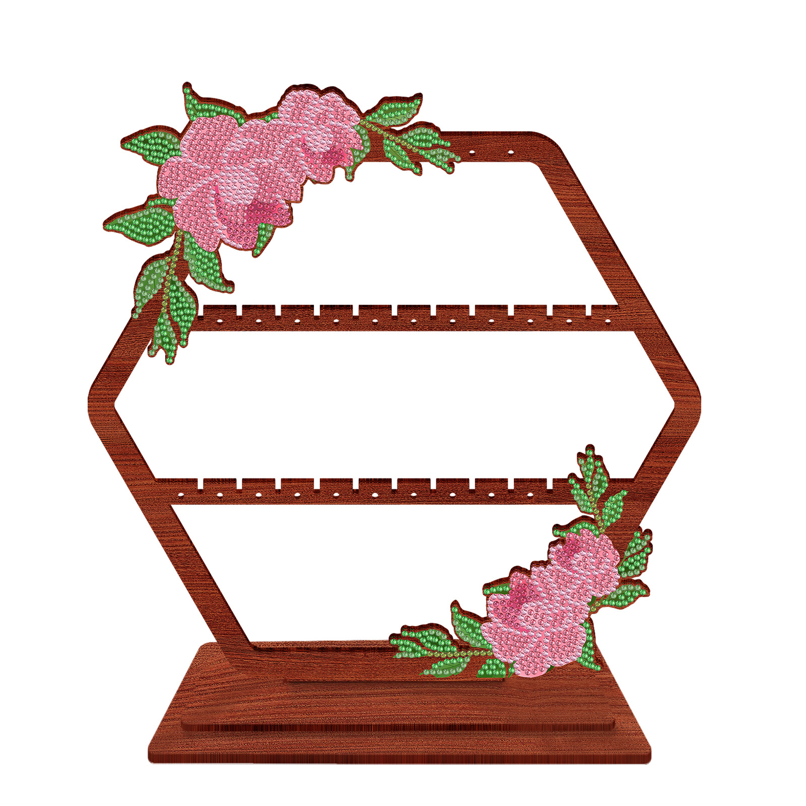 Explosiones transfronterizas de pintura de diamantes perimetral joyas retro hechas a mano estante de exhibición de almacenamiento collar pendientes joyas estante de madera al por mayor