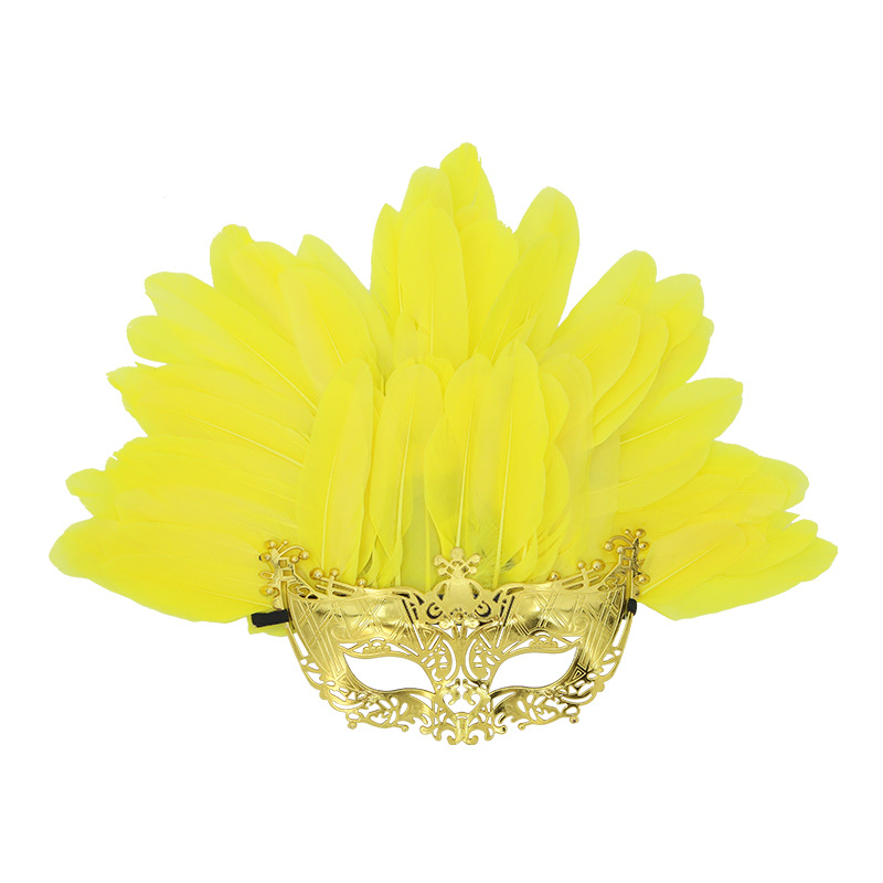 Amazon se especializa en la máscara de Halloween de belleza de media cara de galvanoplastia de plumas, zorro, máscara de mascarada de Venecia