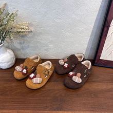 25秋冬新款 女童卡通苹果加绒棉鞋 可爱魔术贴软底宝宝保暖休闲鞋