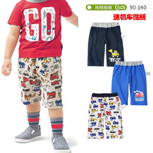 出口日系童装千家 夏季男童纯棉短裤儿童薄款半裤机车五分裤1-7