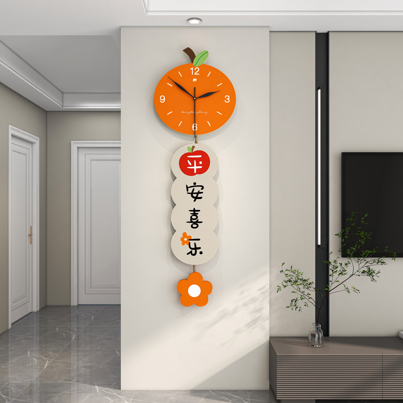 モダン新中国式新年掛け時計時計リビングルームファッション高級感レストラン創意装飾時計壁掛けミュート|undefined