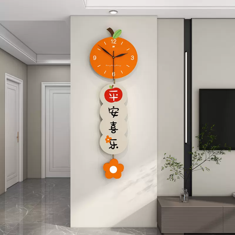 现代新中式新年挂钟钟表客厅时尚高级感餐厅创意装饰时钟挂墙静音