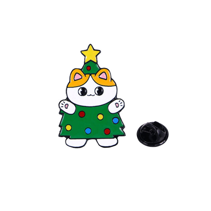 Broche de Navidad insignia de aleación caricatura adorable Santa Fe Navidad decoración de mochila escolar