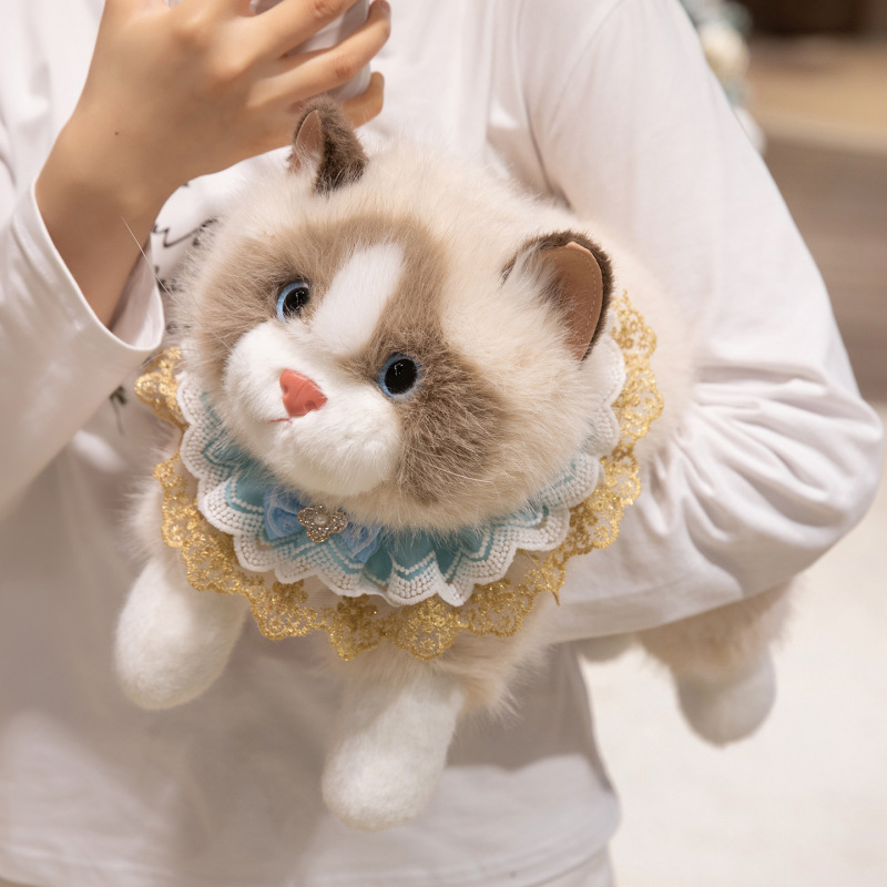 模擬ラグドール猫人形猫人形ぬいぐるみかわいいペット子猫布人形女の子ギフト|undefined