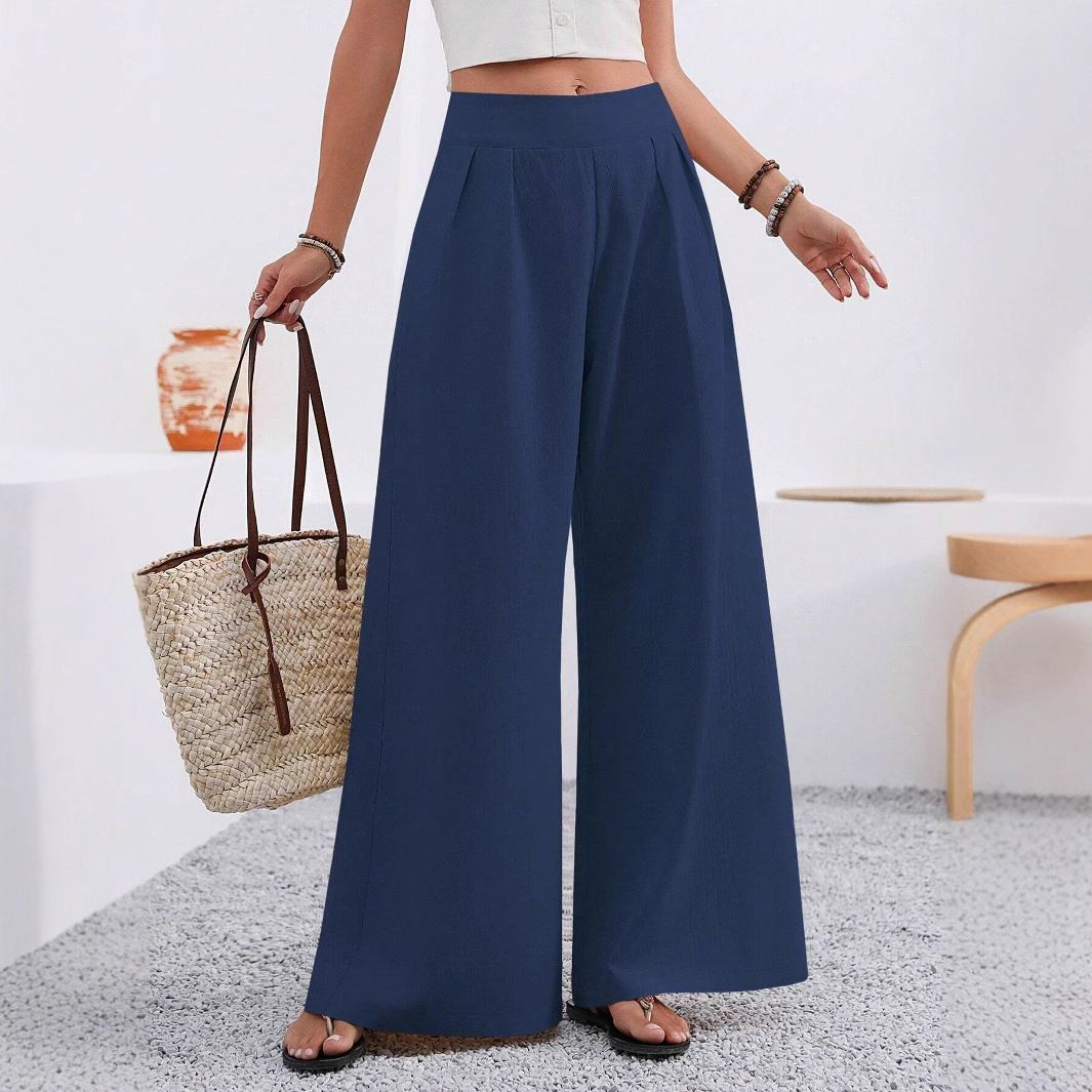 Damen-Hose mit hohem Bund und weitem Bein für den Herbst – vielseitig, modisch, mit praktischen Taschen – ideal für den Arbeitsweg im amerikanischen Stil_voghion.com