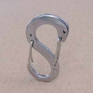 Outdoor Climbing Carabiner Snake-Shaped S-Shaped Backpack Buckle Hook Key Buckle Multi-Functional Stainless Steel Climbing 8-Shaped Buckle