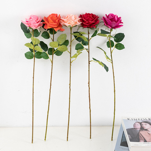 Single Hydrating Rose for Valentine's Day Gift, Cross-border Simulation Plant, Simulation Rose, Hand Feel, Wholesale