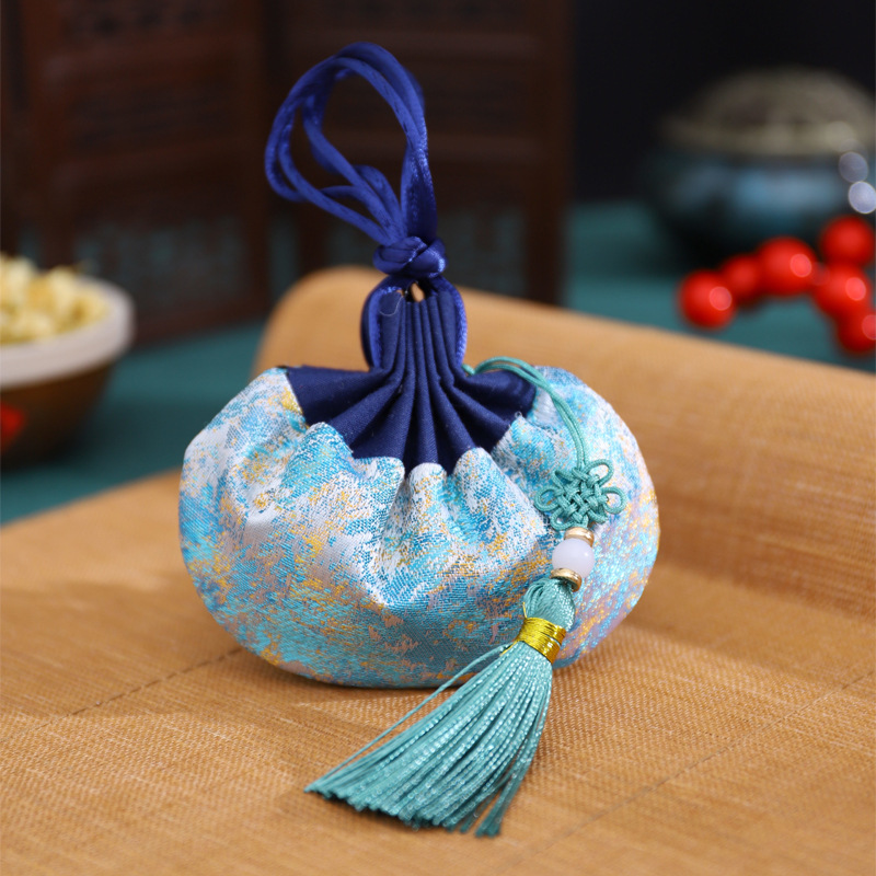 Dragon Boat Festival bolsita estilo antiguo bolsa de loto accesorios Hanfu adornos bolsa vacía embalaje Halter portátil coche colgando aromaterapia repelente de mosquitos