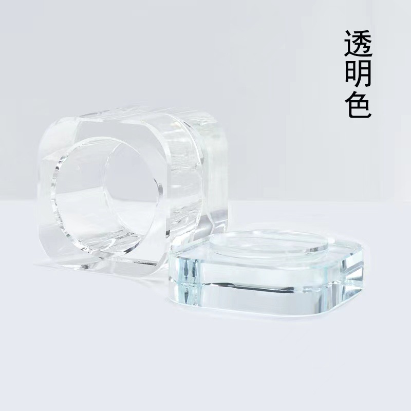 Nuevo estilo transfronterizo de alta calidad nail art bowknot taza de cristal cuadrada taza de lavado de lápices taza de cristal líquido