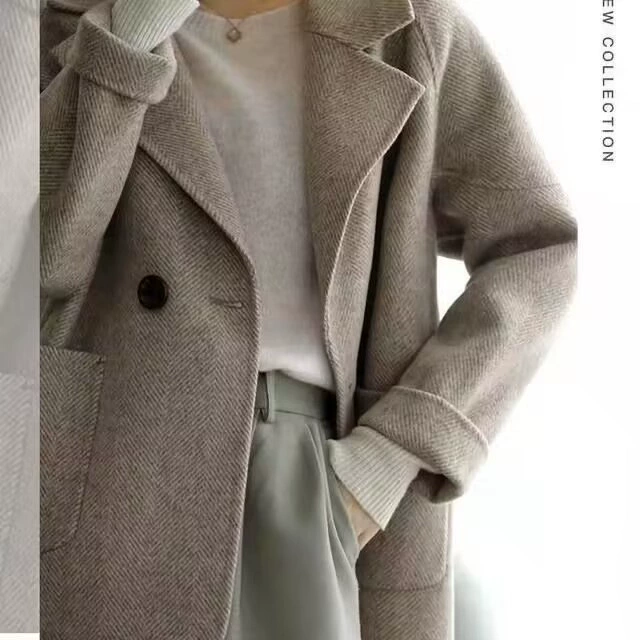 Демисезонное шерстяное пальто, модные теплые джинсы, элитная куртка