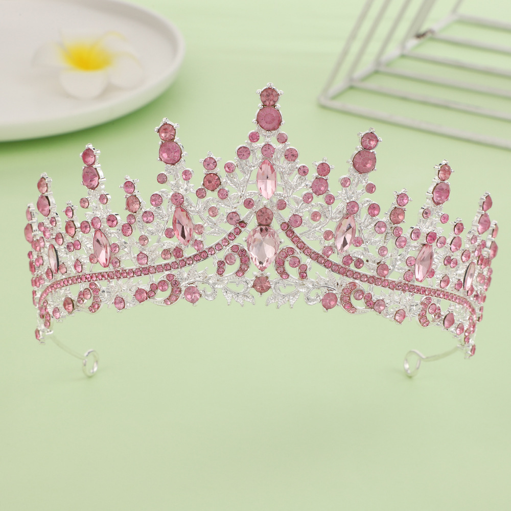 Corona de plata KC + diamante rosa-2