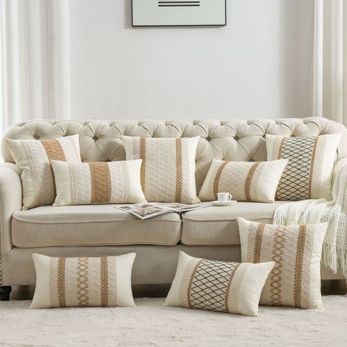 New Cotton Linen Bohemian Throw Pillow Cross-border Waist Pillow Cushion Sofa Office Bestselling Throw Pillow Case