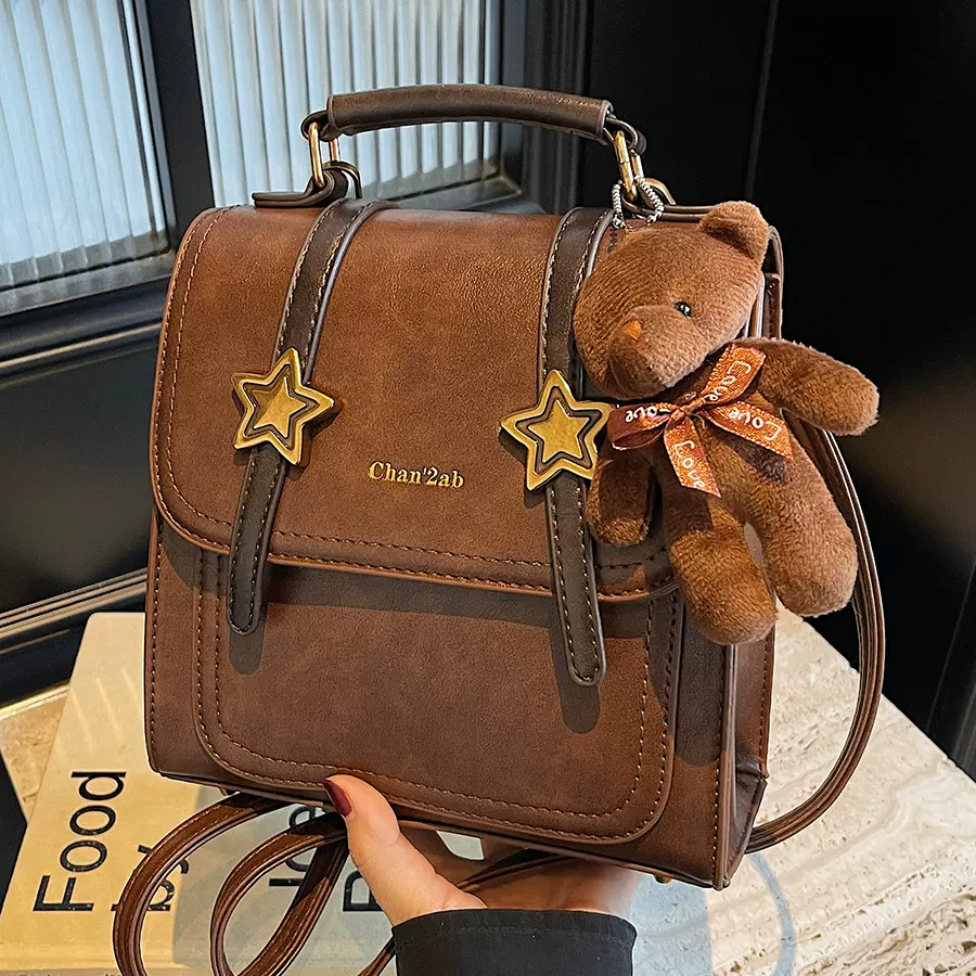 高级复古百搭学院双肩包包女2025新款潮流时尚学生上课通勤小背包