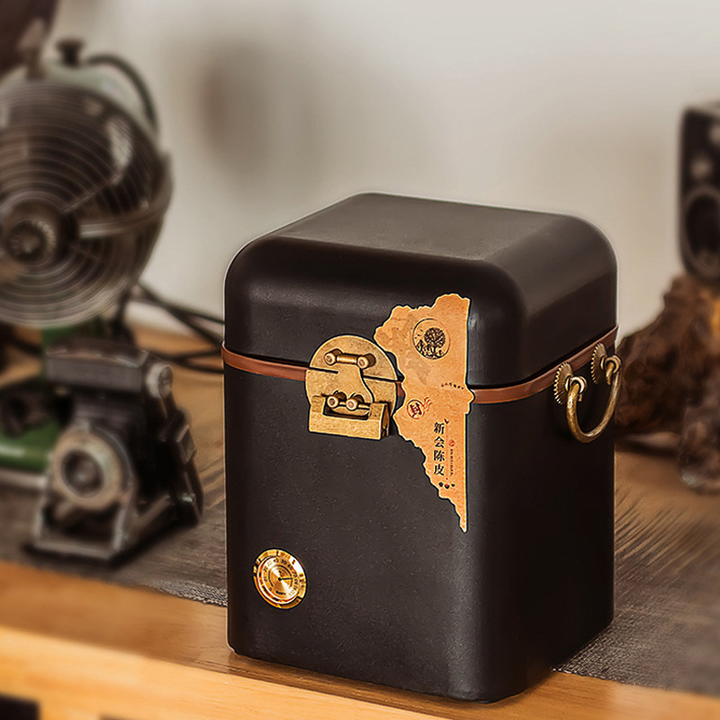 復古鐵箱茶葉包裝方形金屬密封罐白茶包裝盒陳皮普洱散茶禮盒收納