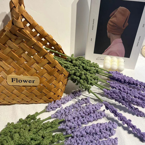 Wool hand-knitted lavender finished product material package, immortalized flowers, simulated bouquet, crocheted with bouquets