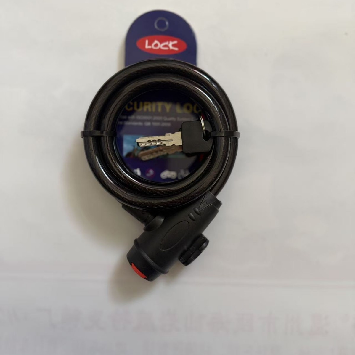 Candado Antirrobo para Bicicleta de Montaña Cable de Acero y PC Reforzado con Llave y Contraseña