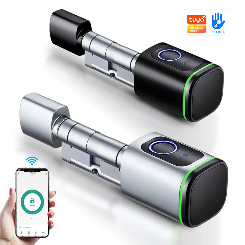 Cross-border high-end household entrance door aluminum alloy smart lock cylinder graffiti pass password fingerprint card smart lock Cross-border high-end household entrance door aluminum alloy smart lock cylinder graffiti pass password fingerprint card smart lock