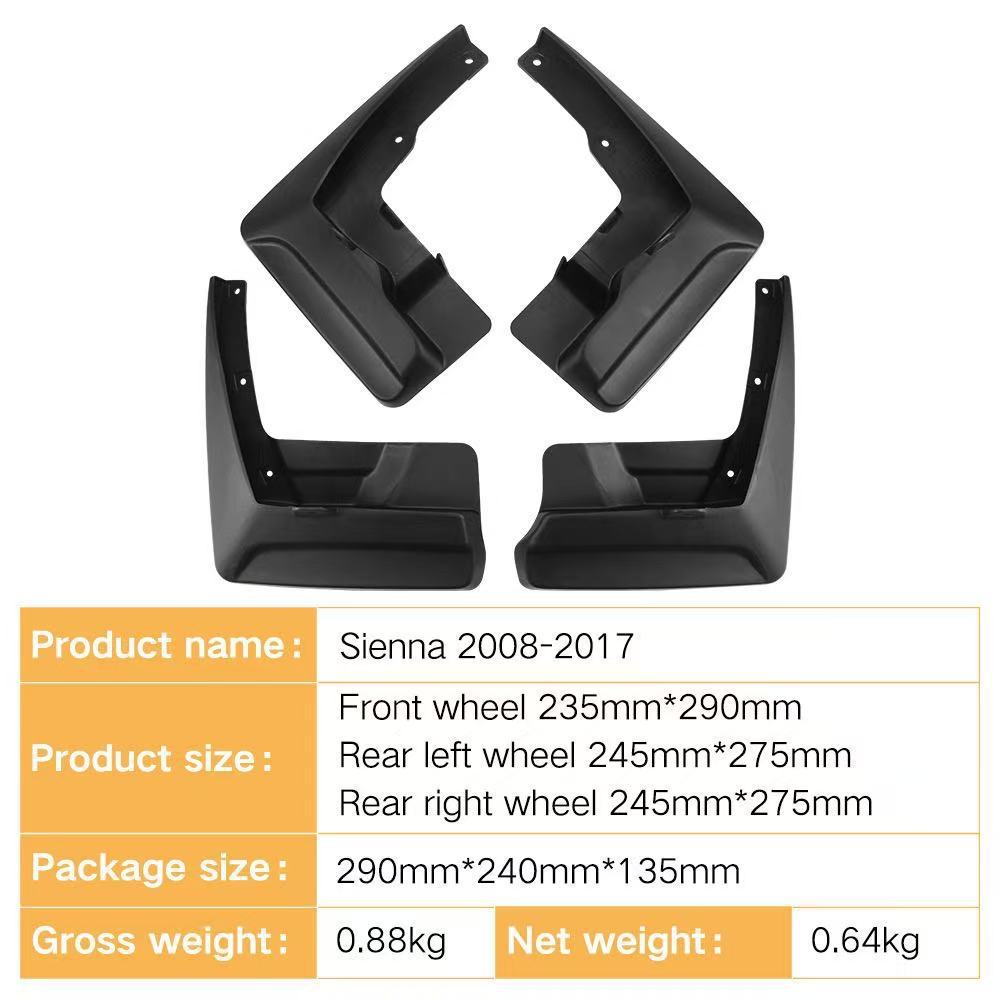 Para Toyota Senna Sienna 2010-2017 comercio exterior transfronterizo guardabarros cuero neumáticos de coche