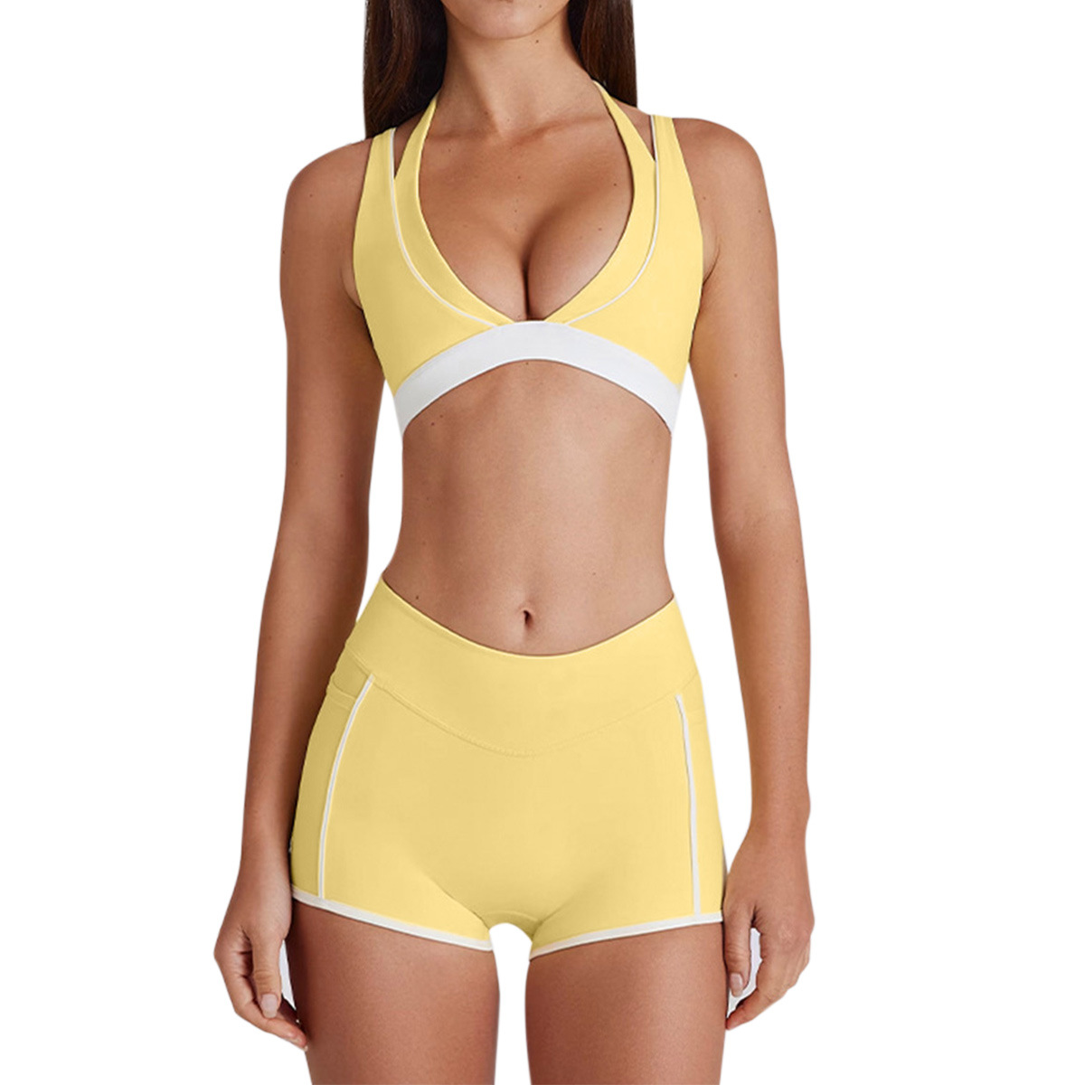 Bra de yoga desnudo transfronterizo colgante colgante ropa interior deportiva de alta velocidad elástica succión de sudor seca ropa de fitness