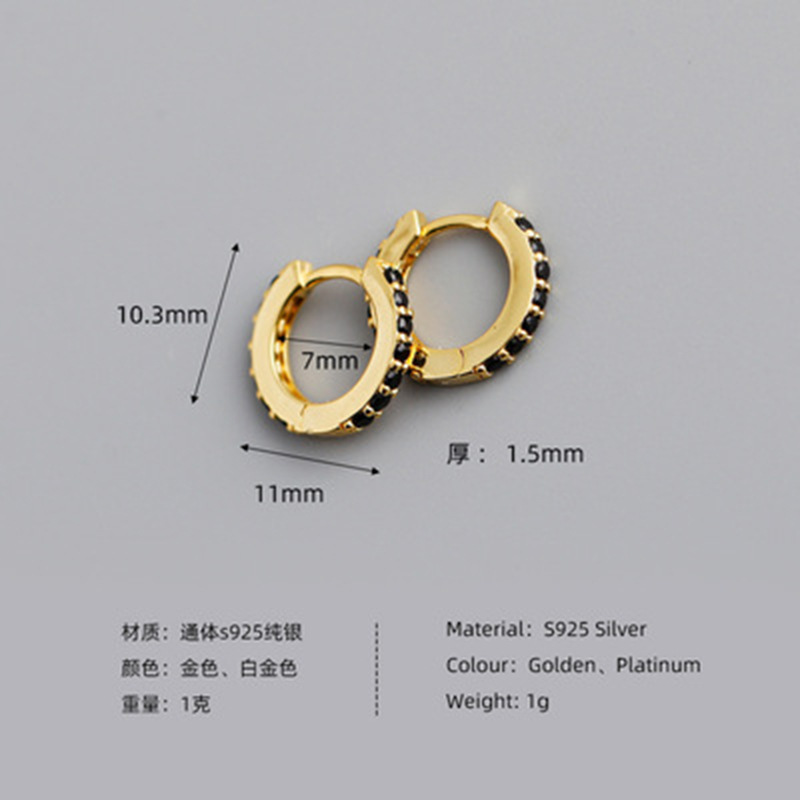 2021 New Foreign Trade 7mm Europe and America Cross Border S925 Silver round MicroInlaid Color Zircon Earrings Earrings Earrings for Womenpicture17