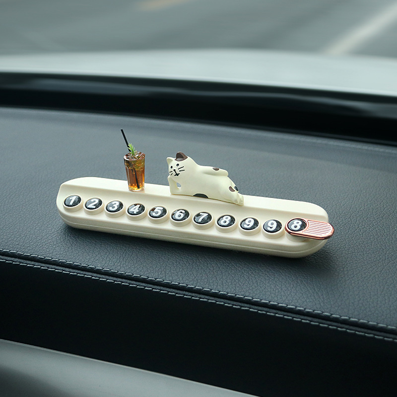 Tarjeta de estacionamiento temporal del automóvil, placa de matrícula, automóvil, teléfono móvil, niña creativa del automóvil, decoración del automóvil