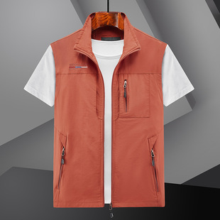 Spring and Autumn New Casual Vest Men's Outdoor Collar Fishing Photography Advertising Vest 1906 Mountaineering Vest