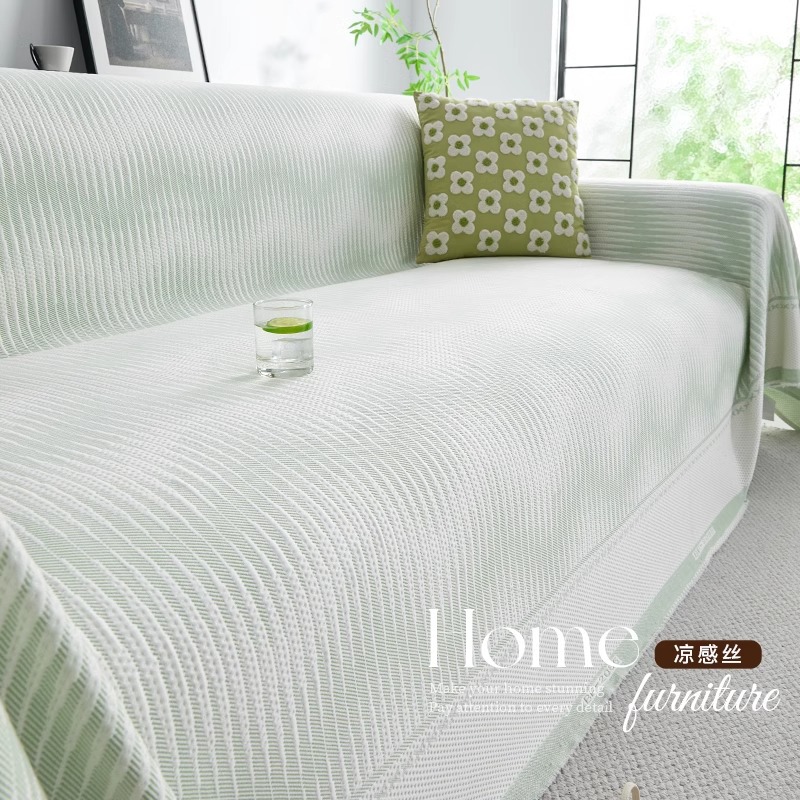 Cool seda seda seda sofá toalla de tela 2025 nuevo verano todo incluido sofá cubierta anti-cat arañaco estera sofá cojín