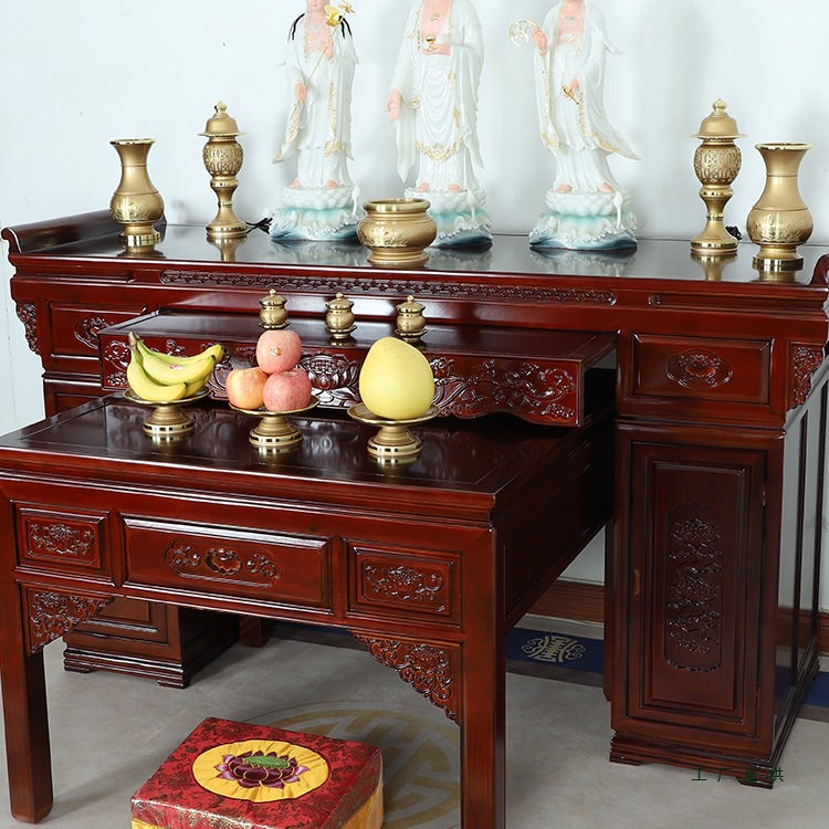 Solid Wood Offering Table for Home Use, Economical Chinese-Style Altar Table, Eight Immortals Table, Buddhist Altar, Shrine, Offering Table, Incense Table